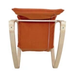 Πολυθρόνα Κουνιστή ArteLibre LUNDRA Πορτοκαλί/Φυσικό Ύφασμα/Ξύλο 67x127x91cm