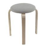 Σκαμπό ArteLibre MILOA Mπεζ/Φυσικό Ύφασμα/Ξύλο 42x42x45cm