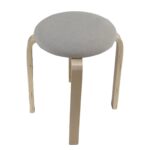 Σκαμπό ArteLibre MILOA Mπεζ/Φυσικό Ύφασμα/Ξύλο 42x42x45cm