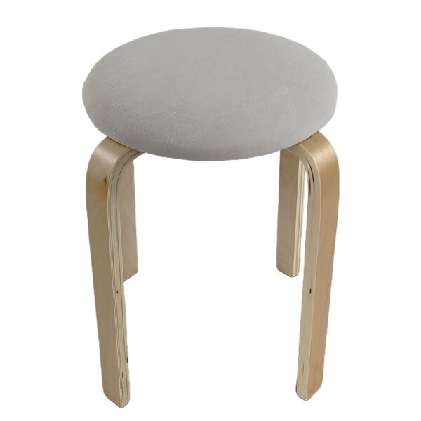 Σκαμπό ArteLibre MILOA Mπεζ/Φυσικό Ύφασμα/Ξύλο 42x42x45cm