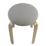 Σκαμπό ArteLibre MILOA Mπεζ/Φυσικό Ύφασμα/Ξύλο 42x42x45cm