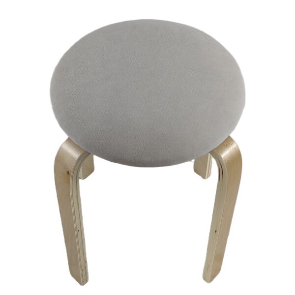 Σκαμπό ArteLibre MILOA Mπεζ/Φυσικό Ύφασμα/Ξύλο 42x42x45cm