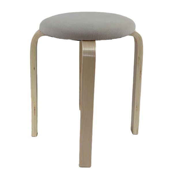 Σκαμπό ArteLibre MILOA Mπεζ/Φυσικό Ύφασμα/Ξύλο 42x42x45cm