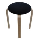 Σκαμπό ArteLibre MILOA Μαύρο/Φυσικό Ύφασμα/Ξύλο 42x42x45cm