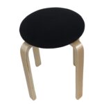 Σκαμπό ArteLibre MILOA Μαύρο/Φυσικό Ύφασμα/Ξύλο 42x42x45cm