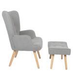 Πολυθρόνα AMARANTHUS Με Υποπόδιο Καφέ/Γκρι 98x70x77cm