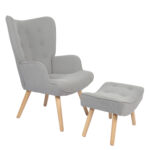 Πολυθρόνα AMARANTHUS Με Υποπόδιο Καφέ/Γκρι 98x70x77cm