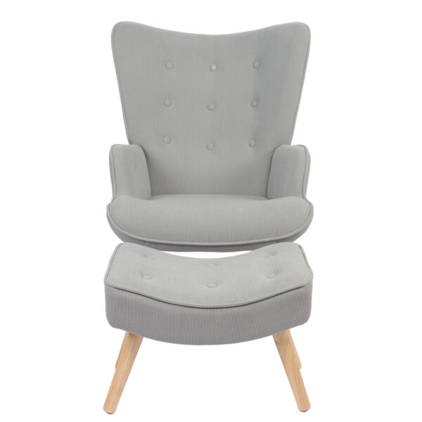 Πολυθρόνα AMARANTHUS Με Υποπόδιο Καφέ/Γκρι 98x70x77cm