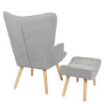 Πολυθρόνα AMARANTHUS Με Υποπόδιο Καφέ/Γκρι 98x70x77cm