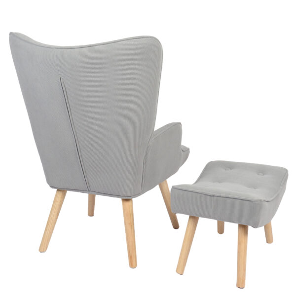 Πολυθρόνα AMARANTHUS Με Υποπόδιο Καφέ/Γκρι 98x70x77cm