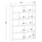 Βιβλιοθήκη Idra Ανοιχτό Καφέ/Σκούρο Καφέ 124x26x159cm