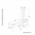 Σύνθετο  NEVADA Cordoba/Ανθρακί Μοριοσανίδα 167x29.8x133.5cm