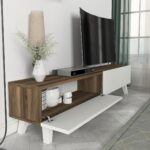 Έπιπλο Τηλεόρασης  SIRNA Λευκό/Καρυδί Μοριοσανίδα/Μελαμίνη 180x31x32cm