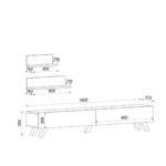 Έπιπλο Τηλεόρασης  SIRNA Λευκό/Καρυδί Μοριοσανίδα/Μελαμίνη 180x31x32cm