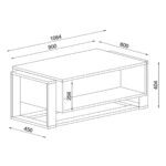 Τραπεζάκι Σαλονιού  LEVITHA Μαύρο Μοριοσανίδα/Μελαμίνη 120x60x74cm