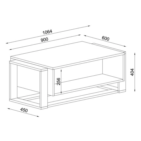 Τραπεζάκι Σαλονιού  LEVITHA Μαύρο Μοριοσανίδα/Μελαμίνη 120x60x74cm