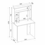 Γραφείο-Βιβλιοθήκη   ARAGO Λευκό/Φυσικό Μοριοσανίδα/Μελαμίνη 90x45x148cm