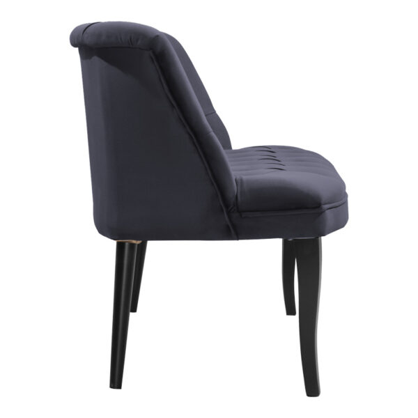 Πολυθρόνα Loreta  βελούδο ανθρακί με μαύρα πόδια 55x57x78εκ