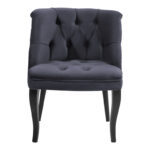 Πολυθρόνα Loreta  βελούδο ανθρακί με μαύρα πόδια 55x57x78εκ