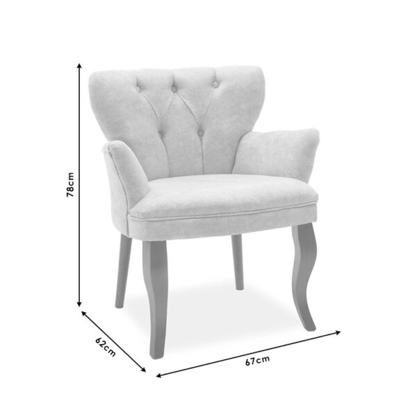 Πολυθρόνα Samara βελούδο μπεζ με καρυδί πόδια 54x71x79εκ