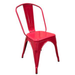 Καρέκλα  Βιομηχανικού Τύπου Vintage TOLIKO Κόκκινο Μέταλλο 44x49x84cm