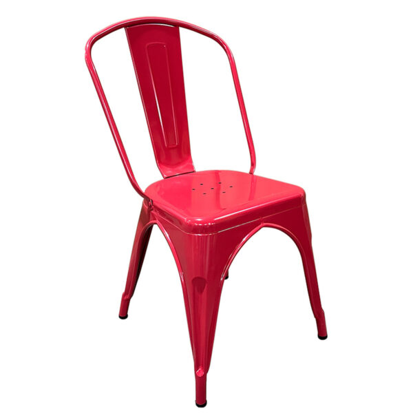 Καρέκλα  Βιομηχανικού Τύπου Vintage TOLIKO Κόκκινο Μέταλλο 44x49x84cm