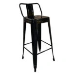 Σκαμπό Bar Βιομηχανικού Τύπου Vintage MOLERO Μαύρο Μέταλλο 43x43x94cm