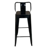 Σκαμπό Bar Βιομηχανικού Τύπου Vintage MOLERO Μαύρο Μέταλλο 43x43x94cm