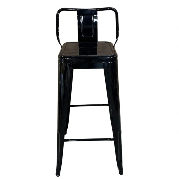 Σκαμπό Bar Βιομηχανικού Τύπου Vintage MOLERO Μαύρο Μέταλλο 43x43x94cm