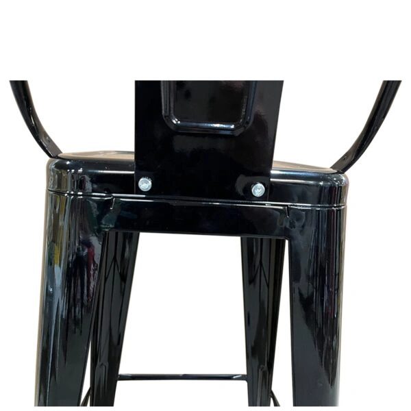 Σκαμπό Bar Βιομηχανικού Τύπου Vintage MOLERO Μαύρο Μέταλλο 43x43x94cm