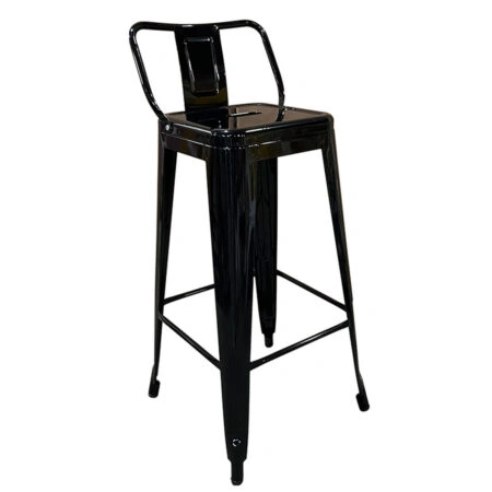 Σκαμπό Bar  Βιομηχανικού Τύπου Vintage MOLERO Μαύρο Μέταλλο 43x43x94cm