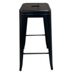 Σκαμπό Bar  Βιομηχανικού Τύπου Vintage SILANO Μαύρο Ματ Μέταλλο 42x42x76cm