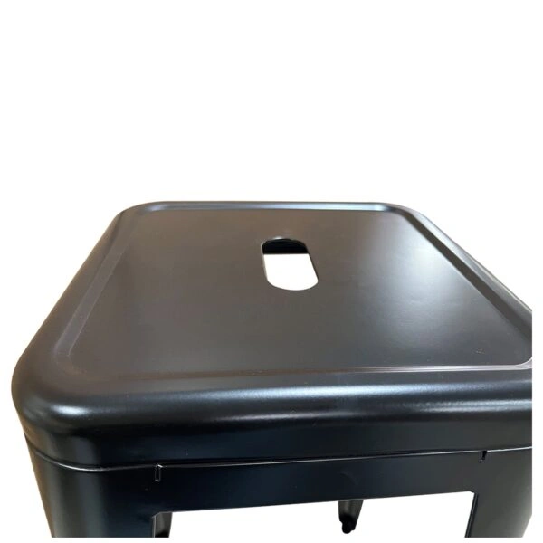 Σκαμπό Bar  Βιομηχανικού Τύπου Vintage SILANO Μαύρο Ματ Μέταλλο 42x42x76cm