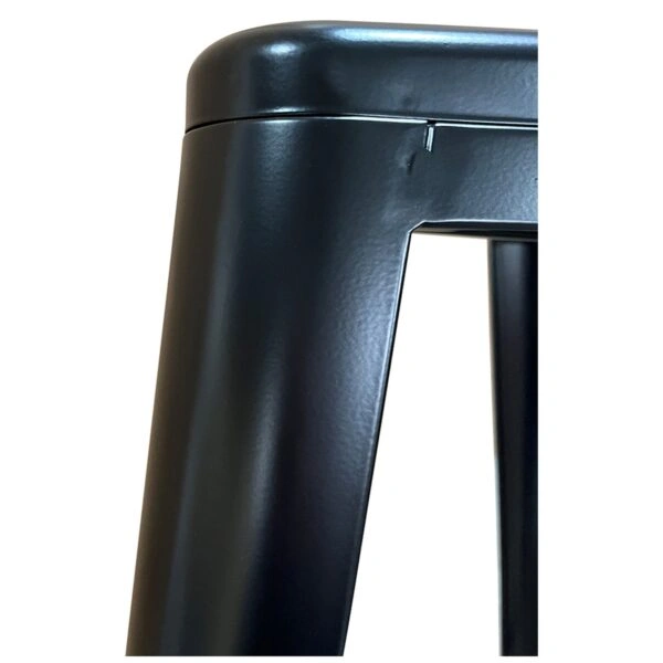 Σκαμπό Bar  Βιομηχανικού Τύπου Vintage SILANO Μαύρο Ματ Μέταλλο 42x42x76cm