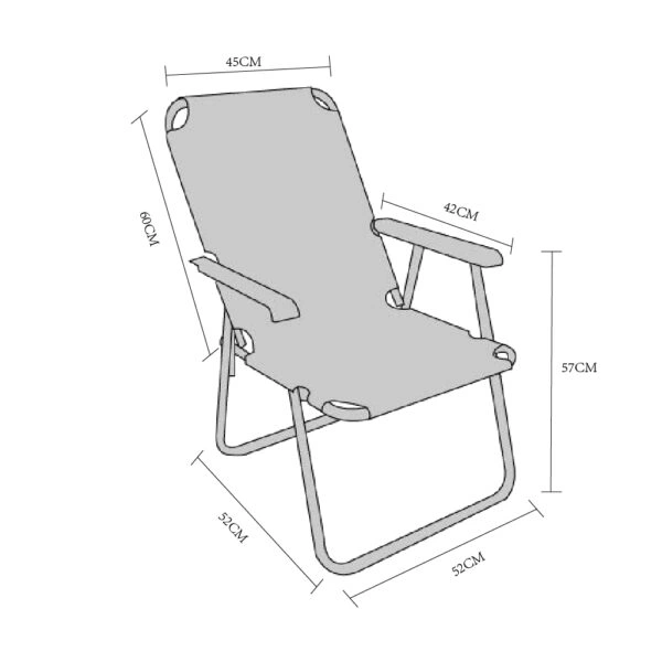 Καρέκλα Παραλίας Μπλε Μέταλλο/Ύφασμα 47x54x75cm