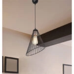 Φωτιστικό οροφής μονόφωτο PWL-1192  Ε27 μαύρο μέταλλο Φ24x83εκ