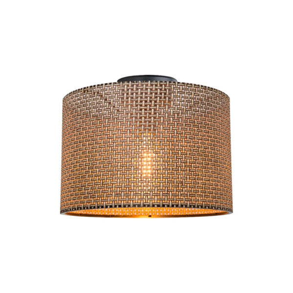 Φωτιστικό οροφής μονόφωτο Plega  pp σε καφέ απόχρωση Φ30x21εκ