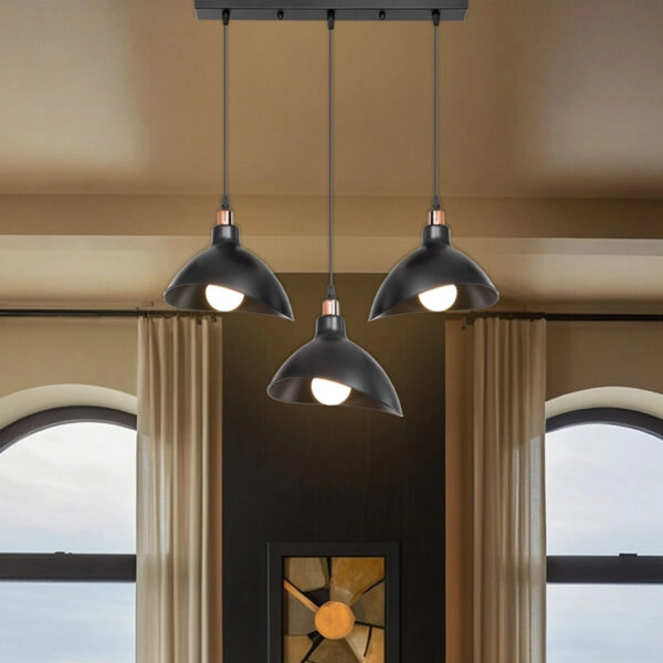 Φωτιστικό οροφής τρίφωτο Triha  pp σε μαύρη απόχρωση 60x22x90εκ