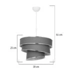 Φωτιστικό οροφής μονόφωτο Tazma ύφασμα σε γκρι απόχρωση Φ38x25εκ