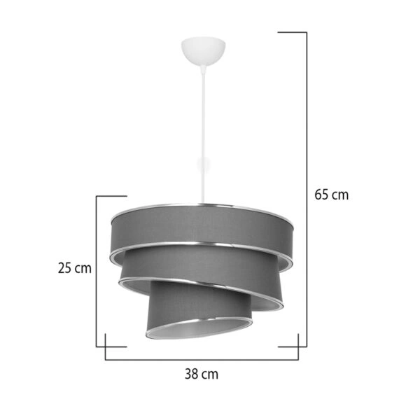 Φωτιστικό οροφής μονόφωτο Tazma ύφασμα σε γκρι απόχρωση Φ38x25εκ