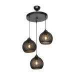 Φωτιστικό οροφής τρίφωτο PWL-0973 I  Ε27 μαύρο Φ35x18εκ