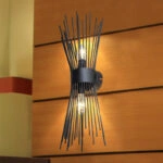 Φωτιστικό τοίχου-απλίκα δίφωτο Candil  Ε14 σε μαύρη απόχρωση 17x20x45εκ