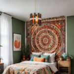 Φωτιστικό οροφής μονόφωτο Lidya  Ε27 σε καφέ απόχρωση Φ31.5x28εκ