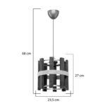 Φωτιστικό οροφής μονόφωτο Lidya  Ε27 σε καφέ απόχρωση Φ31.5x28εκ