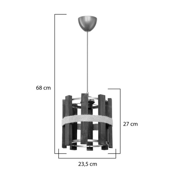 Φωτιστικό οροφής μονόφωτο Lidya  Ε27 σε καφέ απόχρωση Φ31.5x28εκ