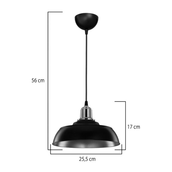 Φωτιστικό οροφής μονόφωτο Artisan pp E27 σε μαύρη-χάλκινη απόχρωση Φ25.5x17εκ