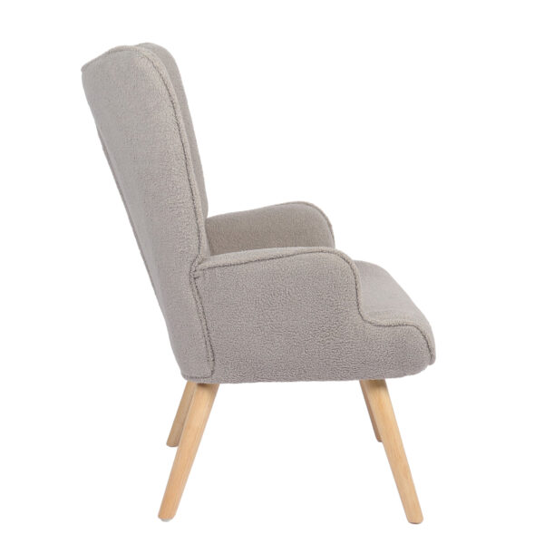 Πολυθρόνα  MARION Γκρι Ύφασμα Μπουκλέ/Ξύλο 73x69x96cm