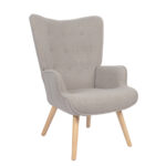 Πολυθρόνα  MARION Γκρι Ύφασμα Μπουκλέ/Ξύλο 73x69x96cm