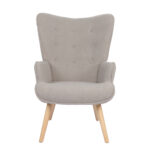 Πολυθρόνα  MARION Γκρι Ύφασμα Μπουκλέ/Ξύλο 73x69x96cm