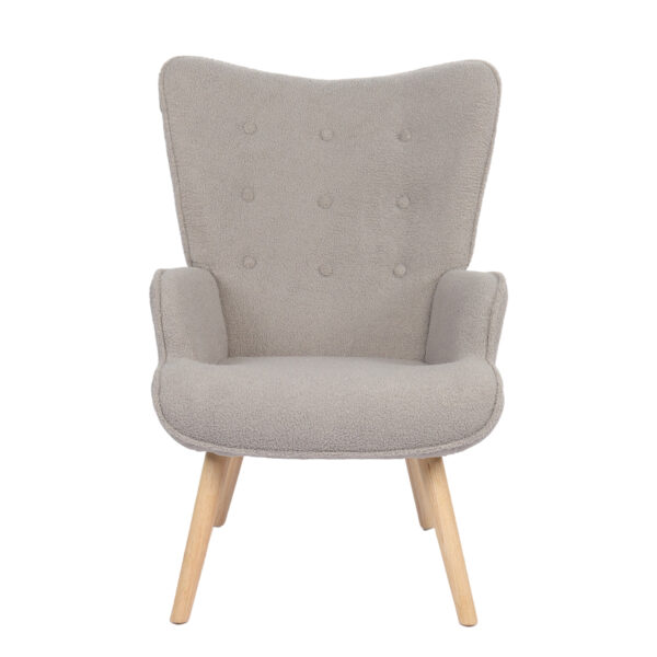 Πολυθρόνα  MARION Γκρι Ύφασμα Μπουκλέ/Ξύλο 73x69x96cm